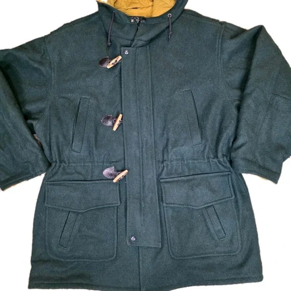 Aberdeen Wool Coat Jacket Men's‎ Size XL Made in The USA Nautical Green Wood